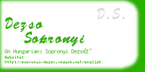 dezso sopronyi business card